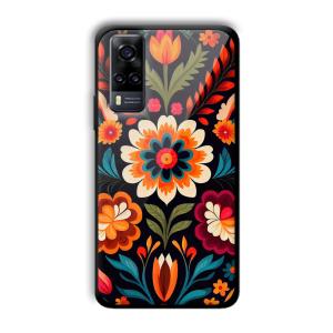 Flowers Customized Printed Glass Back Cover for Vivo Y31