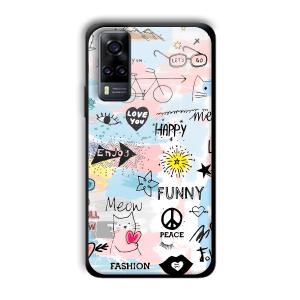 Illustrations Customized Printed Glass Back Cover for Vivo Y31