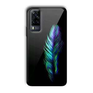 Neon Feather Customized Printed Glass Back Cover for Vivo Y31
