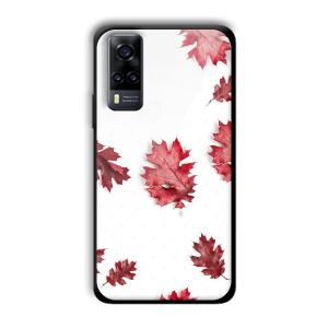 Red Leaves Customized Printed Glass Back Cover for Vivo Y31