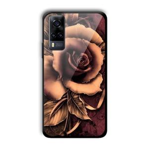 Brown Rose Customized Printed Glass Back Cover for Vivo Y31