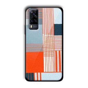 Orange Stripes Customized Printed Glass Back Cover for Vivo Y31