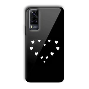 Little White Hearts Customized Printed Glass Back Cover for Vivo Y31