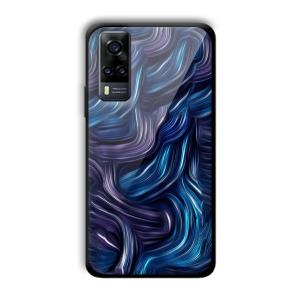 Blue Waves Customized Printed Glass Back Cover for Vivo Y31