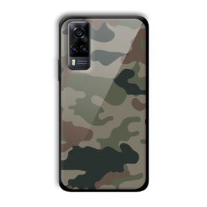 Green Camo Customized Printed Glass Back Cover for Vivo Y31