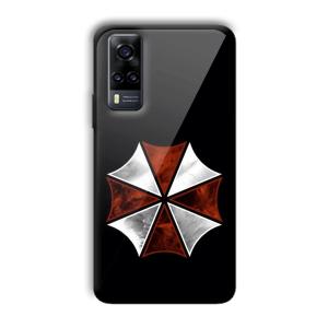Red and Silver Customized Printed Glass Back Cover for Vivo Y31