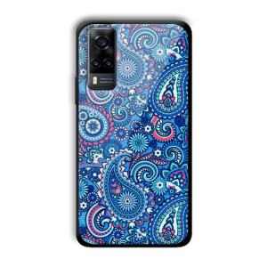 Blue Pattern Customized Printed Glass Back Cover for Vivo Y31