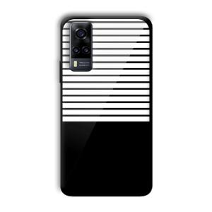 White and Black Stripes Customized Printed Glass Back Cover for Vivo Y31