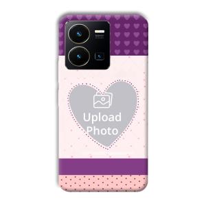 Purple Hearts Customized Printed Back Cover for Vivo Y35