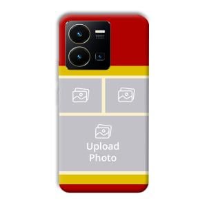 Red Yellow Collage Customized Printed Back Cover for Vivo Y35