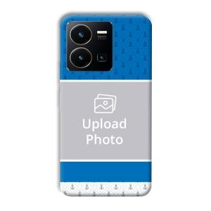 Blue White Design Customized Printed Back Cover for Vivo Y35