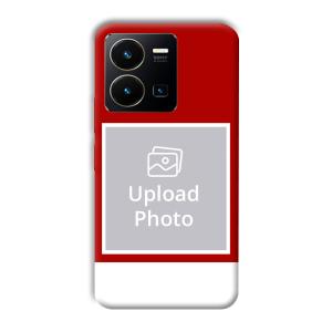 Red & White Customized Printed Back Cover for Vivo Y35