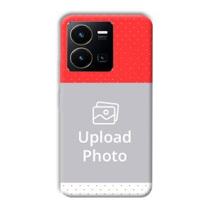 Red White Customized Printed Back Cover for Vivo Y35
