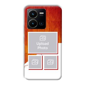 Red White Background Customized Printed Back Cover for Vivo Y35