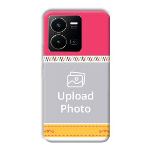 Pink Yellow Customized Printed Back Cover for Vivo Y35