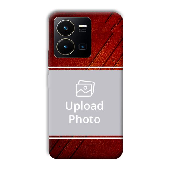 Solid Red Customized Printed Back Cover for Vivo Y35