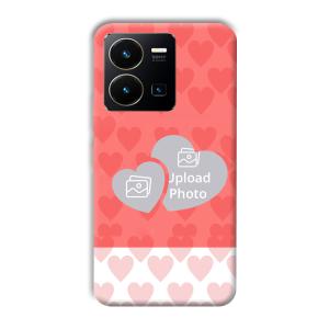 2 Hearts Customized Printed Back Cover for Vivo Y35