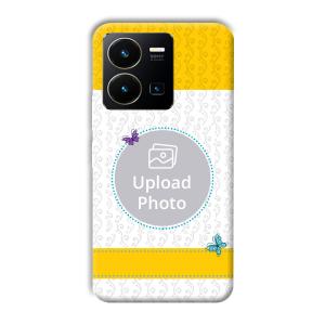 Butterflies & Yellow Customized Printed Back Cover for Vivo Y35