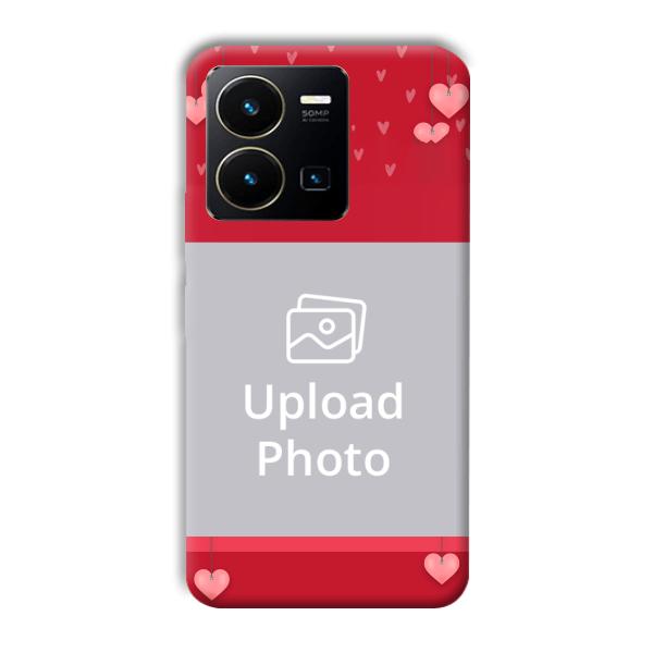 Red Pink  Customized Printed Back Cover for Vivo Y35