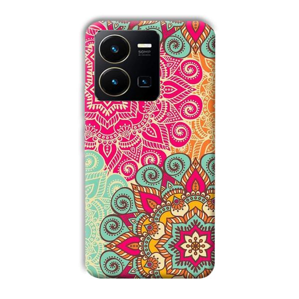 Floral Design Phone Customized Printed Back Cover for Vivo Y35