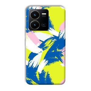 Blue White Pattern Phone Customized Printed Back Cover for Vivo Y35