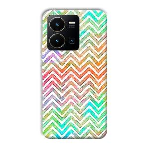 White Zig Zag Pattern Phone Customized Printed Back Cover for Vivo Y35