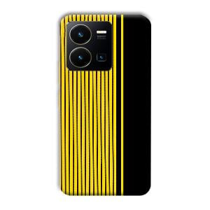 Yellow Black Design Phone Customized Printed Back Cover for Vivo Y35