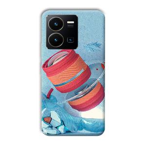 Blue Design Phone Customized Printed Back Cover for Vivo Y35