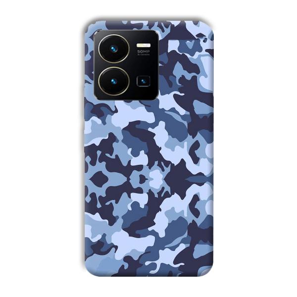 Blue Patterns Phone Customized Printed Back Cover for Vivo Y35