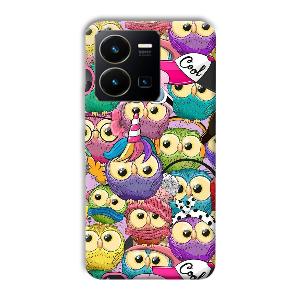 Colorful Owls Phone Customized Printed Back Cover for Vivo Y35