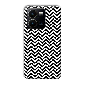 Black White Zig Zag Phone Customized Printed Back Cover for Vivo Y35
