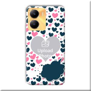 Blue & Pink Hearts Customized Printed Back Cover for Vivo Y56 5G