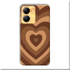 Brown Hearts Phone Customized Printed Back Cover for Vivo Y56 5G