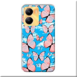 Pink Butterflies Phone Customized Printed Back Cover for Vivo Y56 5G