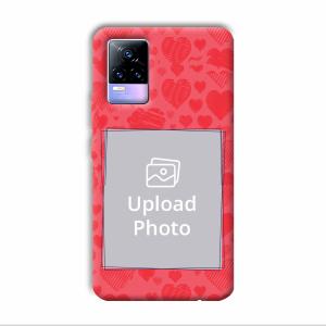 Red Hearts Customized Printed Back Cover for Vivo Y73