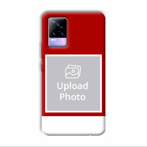 Red & White Customized Printed Back Cover for Vivo Y73