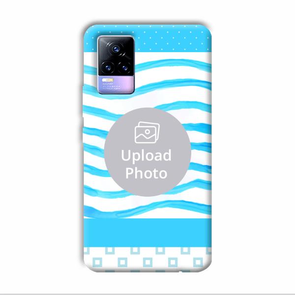 Blue Wavy Design Customized Printed Back Cover for Vivo Y73