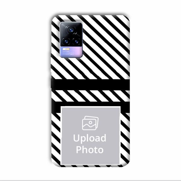 White Black Customized Printed Back Cover for Vivo Y73