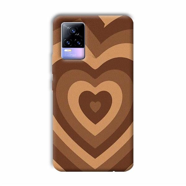 Brown Hearts Phone Customized Printed Back Cover for Vivo Y73