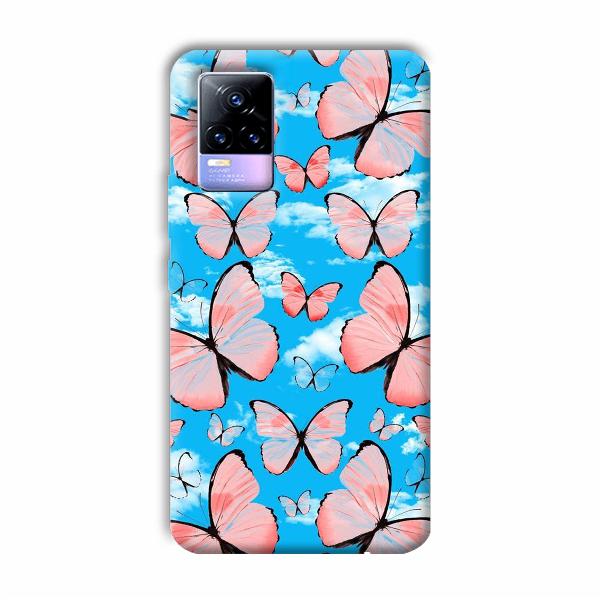 Pink Butterflies Phone Customized Printed Back Cover for Vivo Y73