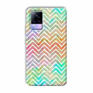 White Zig Zag Pattern Phone Customized Printed Back Cover for Vivo Y73