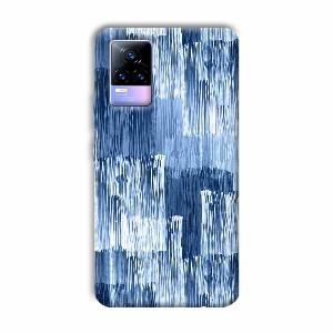 Blue White Lines Phone Customized Printed Back Cover for Vivo Y73