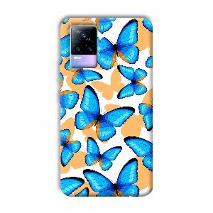 Blue Butterflies Phone Customized Printed Back Cover for Vivo Y73