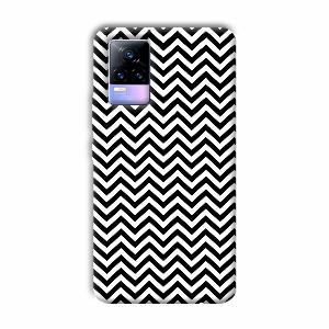 Black White Zig Zag Phone Customized Printed Back Cover for Vivo Y73