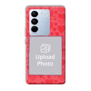 Red Hearts Customized Printed Back Cover for Vivo V27