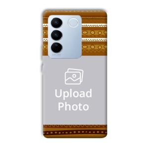 Brown Lines Customized Printed Back Cover for Vivo V27