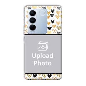 Small Hearts Customized Printed Back Cover for Vivo V27