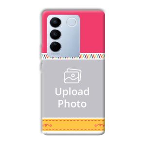 Pink Yellow Customized Printed Back Cover for Vivo V27