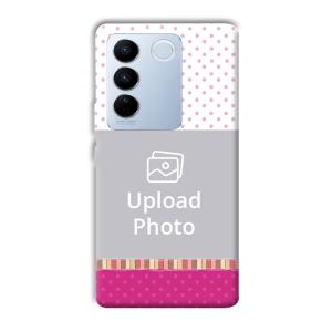 Baby Pink Design Customized Printed Back Cover for Vivo V27
