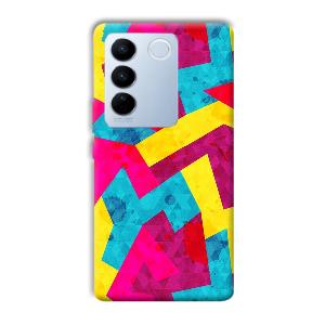 Pink Yellow Pattern Phone Customized Printed Back Cover for Vivo V27